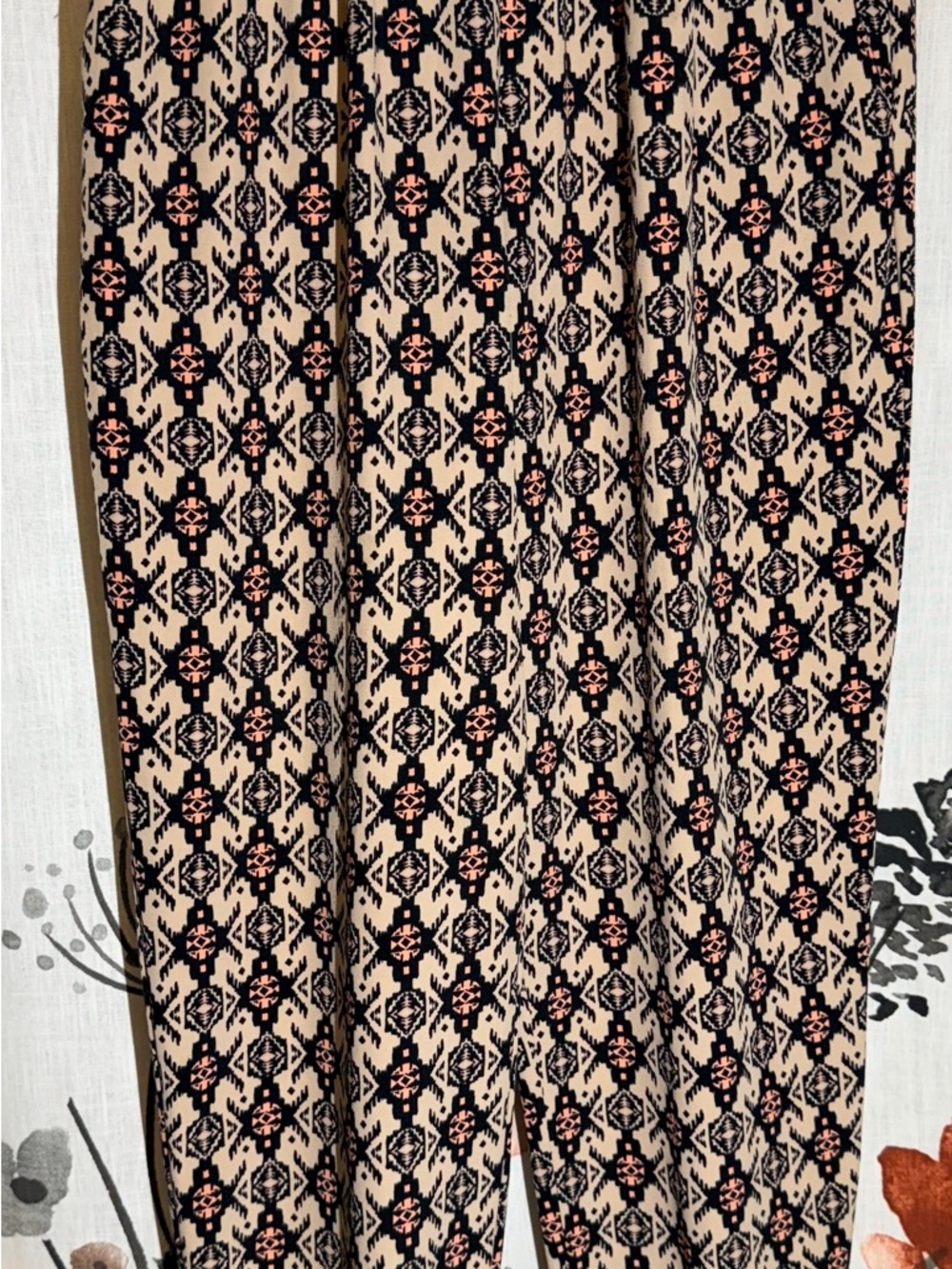 Xhilaration Beige & Black Boho Wide-Leg Harem Pants - Picture 2 of 9